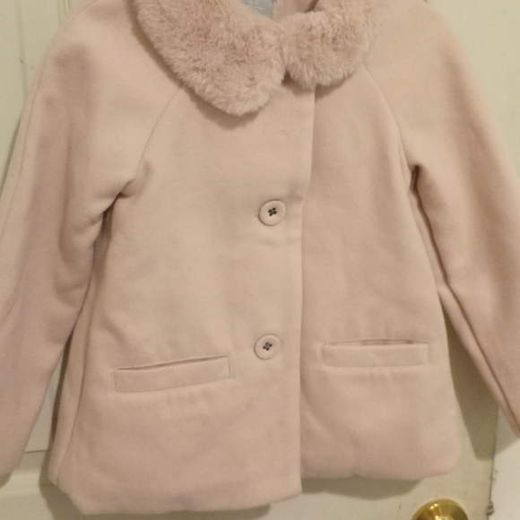 Other - Chic Kids Cream Pea Coat with Faux Fur Collar